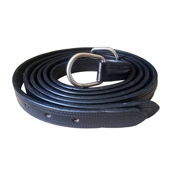 Zugstränge "Top Class" Einspänner D-Ring schwarz Cob