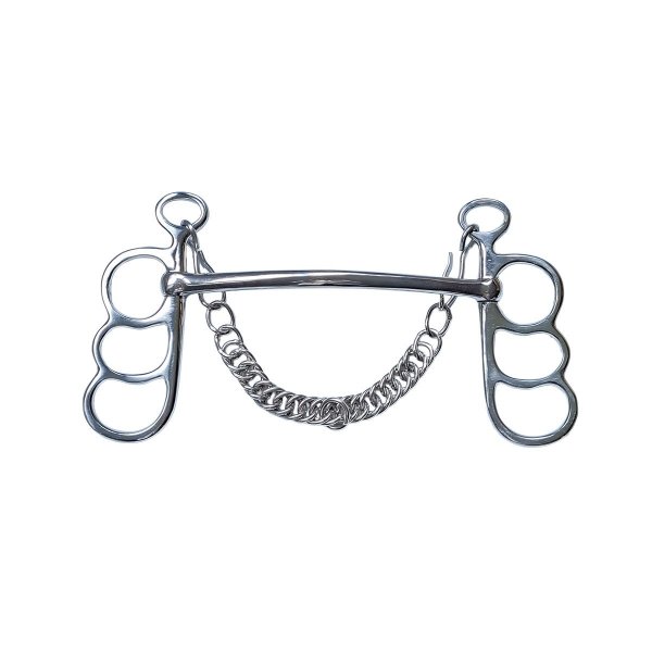 Postkandare, 3 Ringe, Stange, Edelstahl, Kaltblut