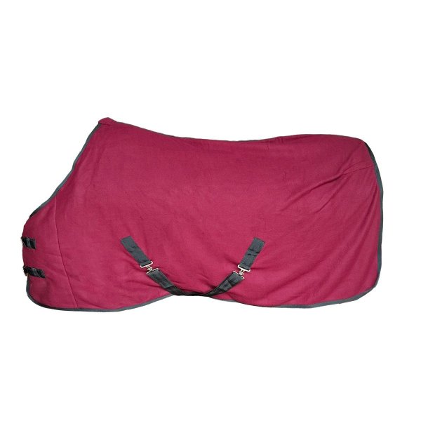 Fleecedecke "Duval" mit Bauchgurt bordeaux 125 cm