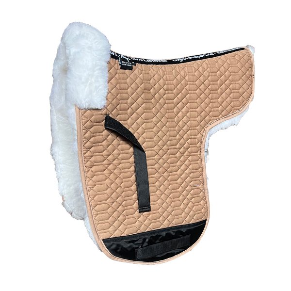 Lammfell Satteldecke unten komplett Lammfell Dressur camel weiß