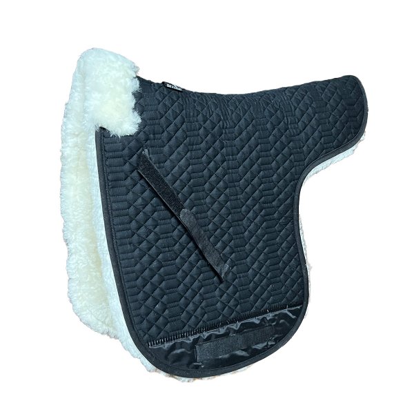 Lammfell Satteldecke unten komplett Lammfell Dressur schwarz natur