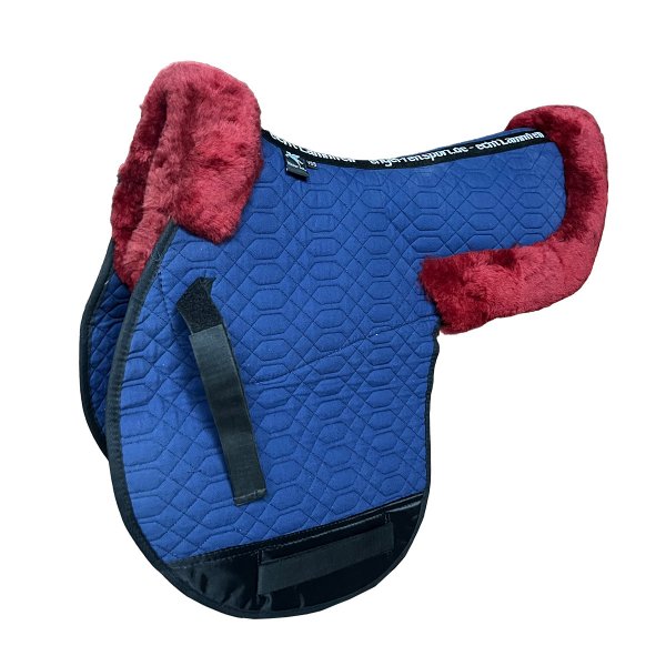 Lammfell Satteldecke Fellrand vorn & hinten Vielseitigkeit / Springen marine bordeaux