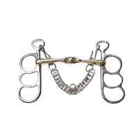 Postkandare, 3 Ringe, doppelt gebrochen, Argentan