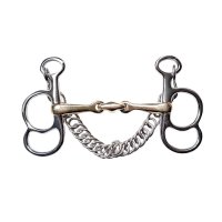 Postkandare, 2 Ringe, doppelt gebrochen, Argentan, Kaltblut