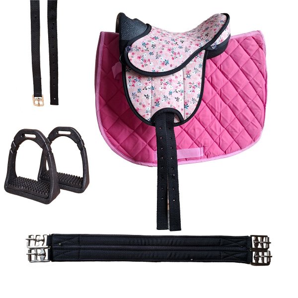 Sattelset "Little Flower Star" 10" Pink