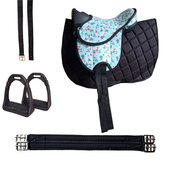 Sattelset "Little Flower Star" 10" Türkis