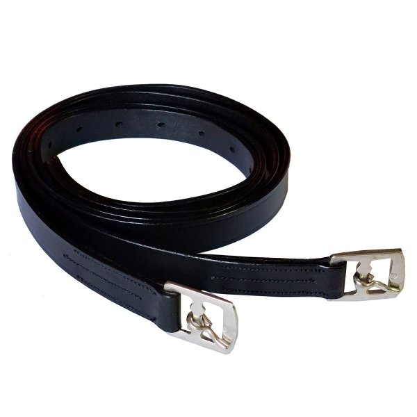 Steigbügelriemen "Basic" Leder, schwarz 135 cm
