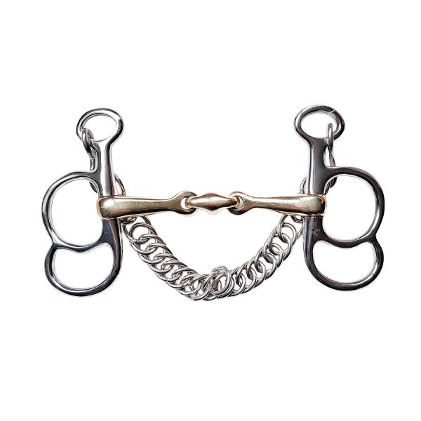 Postkandare, 2 Ringe, doppelt gebrochen, Argentan, Kaltblut 18,5 cm