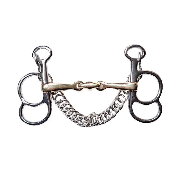 Postkandare, 2 Ringe, doppelt gebrochen, Argentan 14,5 cm