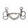 Postkandare, 2 Ringe, doppelt gebrochen, Argentan 14,5 cm