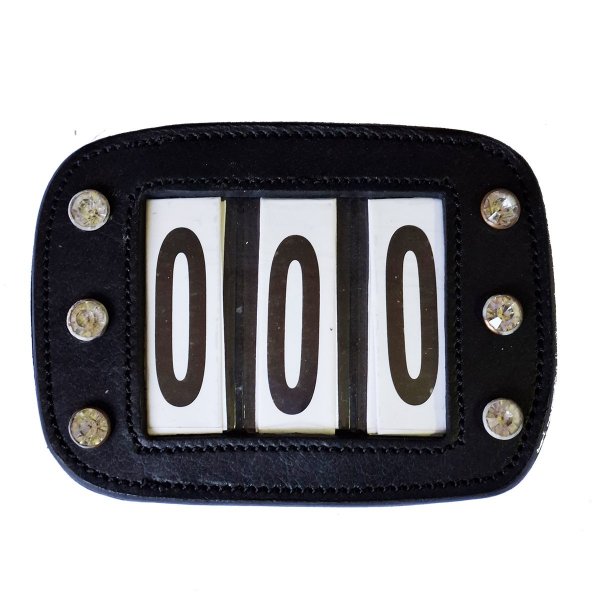 Turniernummern "Leder" 3-stellig Schwarz