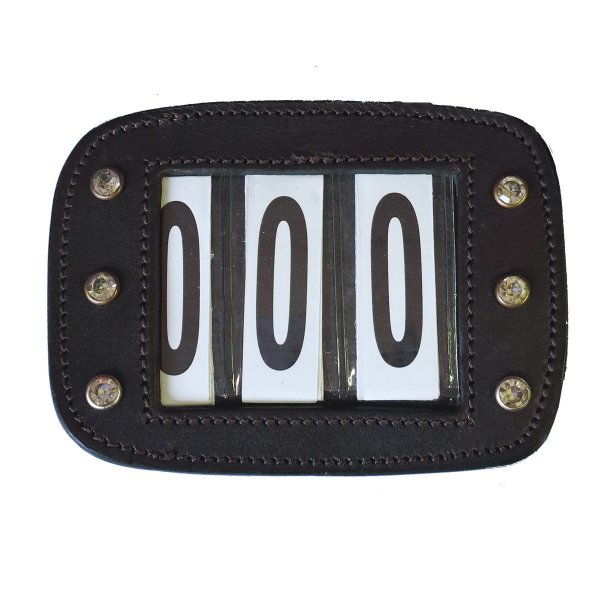 Turniernummern "Leder" 3-stellig Braun
