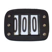 Turniernummern "Leder" 3-stellig Braun