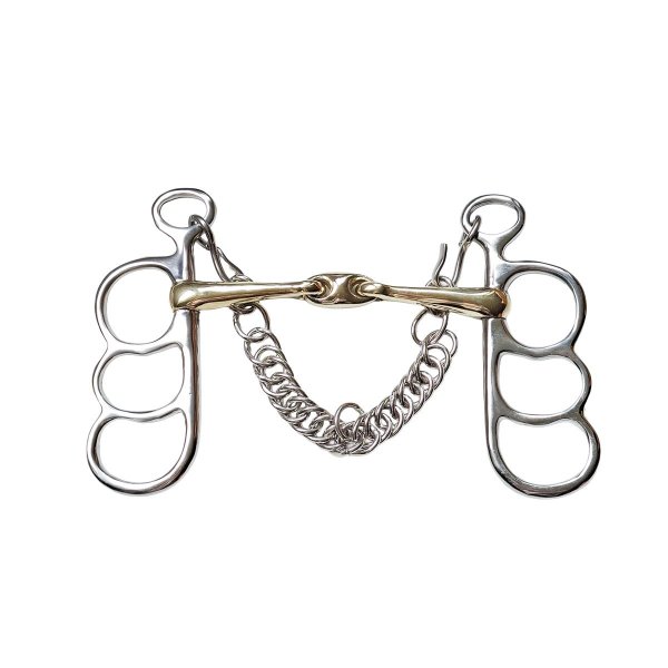 Postkandare, 3 Ringe, doppelt gebrochen, Argentan 18,5 cm