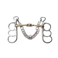 Postkandare, 3 Ringe, doppelt gebrochen, Argentan 18,5 cm