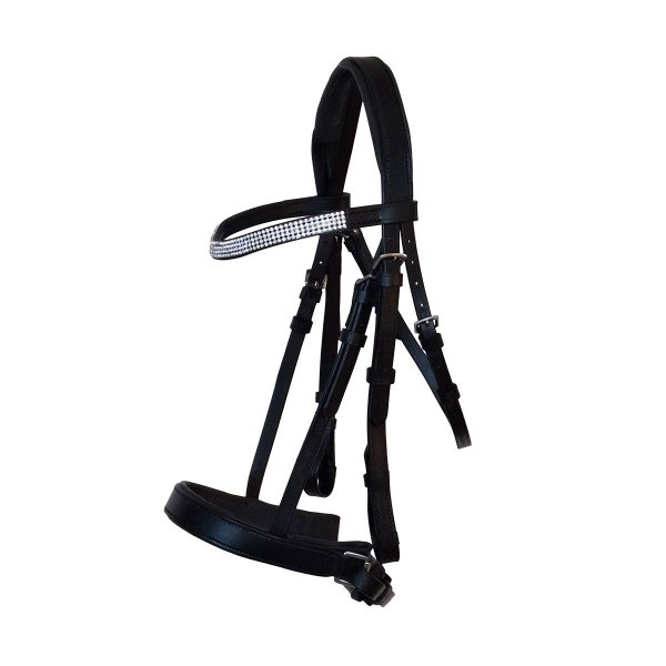 Trensenzaum "Starlight" Schwarz mit Strasssteinen Full