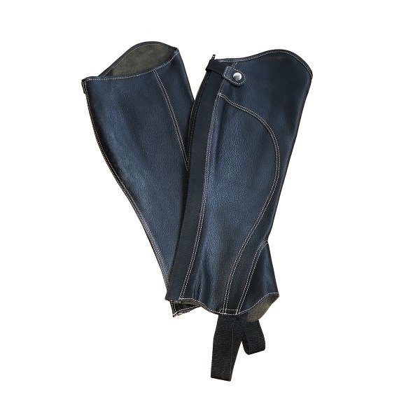 Lederchaps "FAIR PLAY©" Sporty schwarz XL weiß