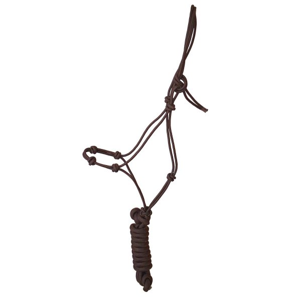 Knotenhalfter "4 Knoten" inkl. Strick braun