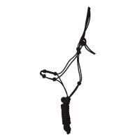 Knotenhalfter "4 Knoten" inkl. Strick schwarz