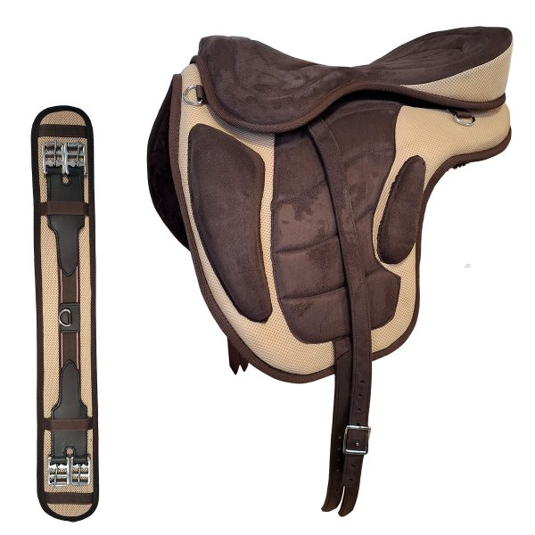 Baumloser Sattel "Expert Pro" 18" braun-beige