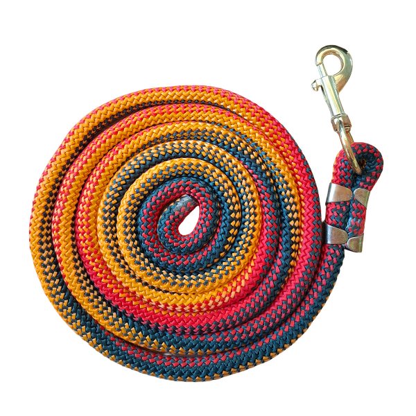 Führstrick "ColourPop" rundgeflochten mit Snap Karabiner rot-grün-orange