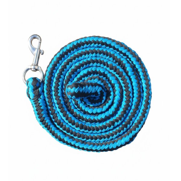 Führstrick "Soft blau-schwarz" mit Snapkarabiner