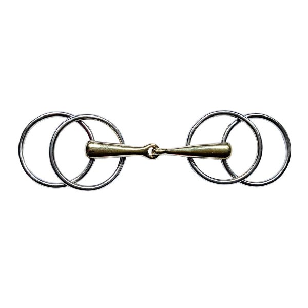 Doppelringtrense, Argentan, Edelstahlringe 18,5 cm