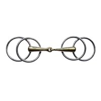 Doppelringtrense, Argentan, Edelstahlringe 18,5 cm