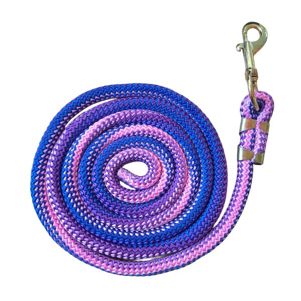 Führstrick "ColourPop" rundgeflochten mit Snap Karabiner blau-pink-lila
