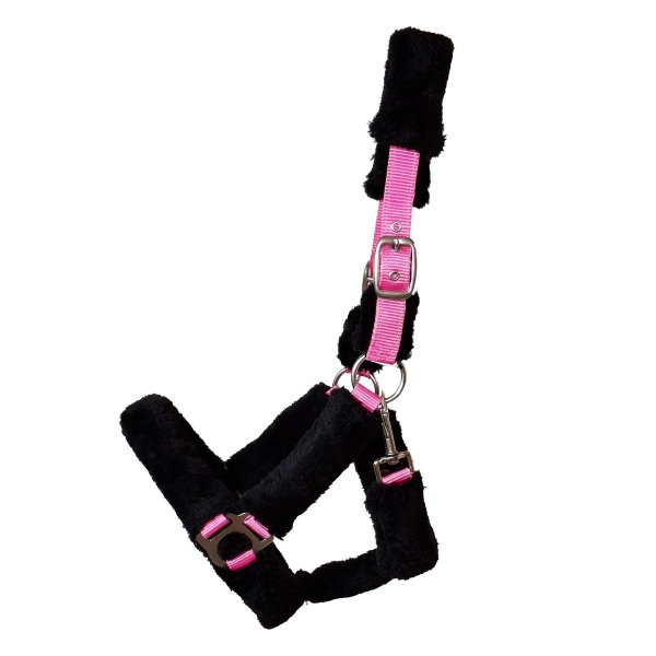 Kunststoffhalfter "Protect" Pony pink-schwarz